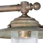 Luminária de parede externa Elfico em latão, vidro transparente e classificação IP44. Viadurini