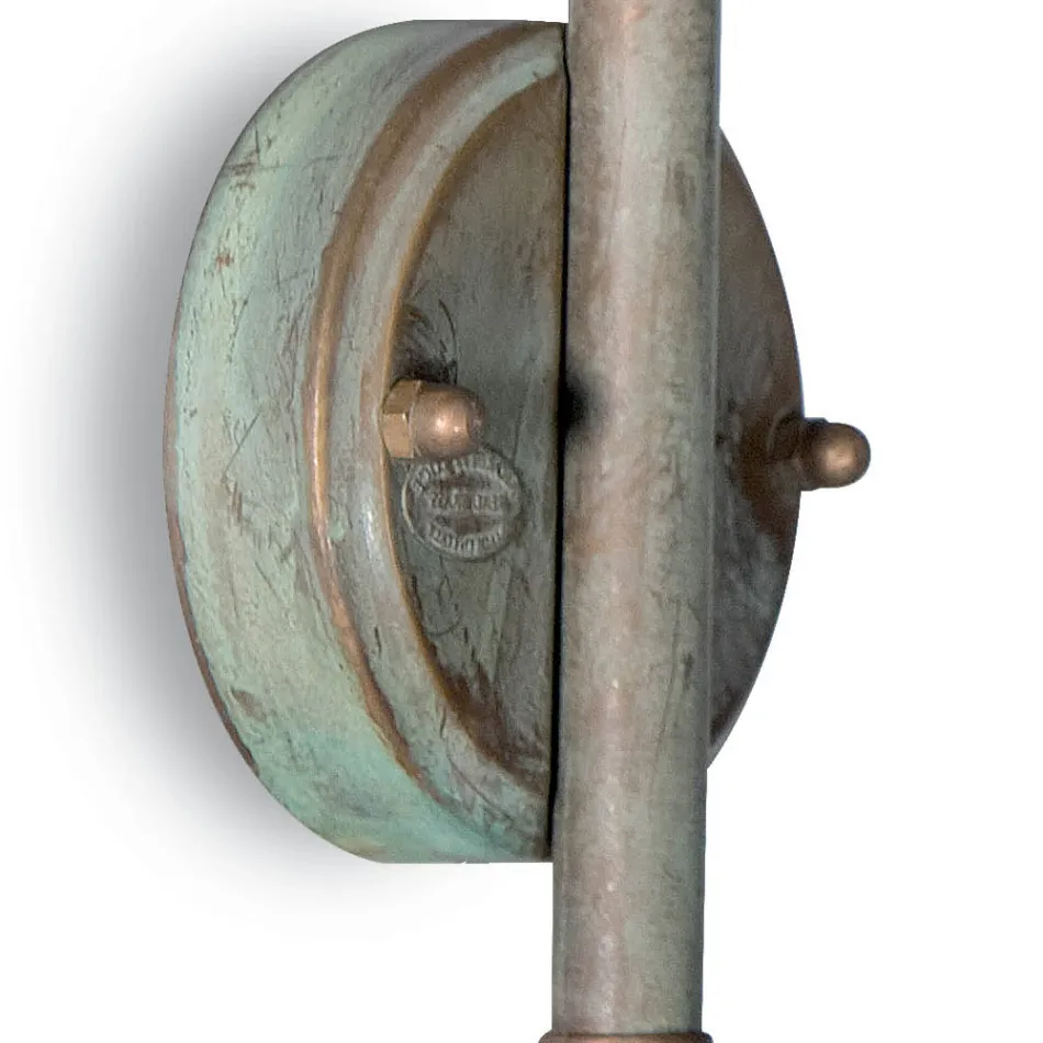 Luminária de parede externa Elfico em latão, vidro transparente e classificação IP44. Viadurini