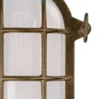 Luminária de parede externa vintage em latão com vidro opalino/transparente - Siren Viadurini
