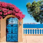 Luminária de parede externa vintage em latão com vidro opalino/transparente - Siren Viadurini