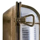 Luminária de parede externa vintage em latão com vidro opalino/transparente - Siren Viadurini