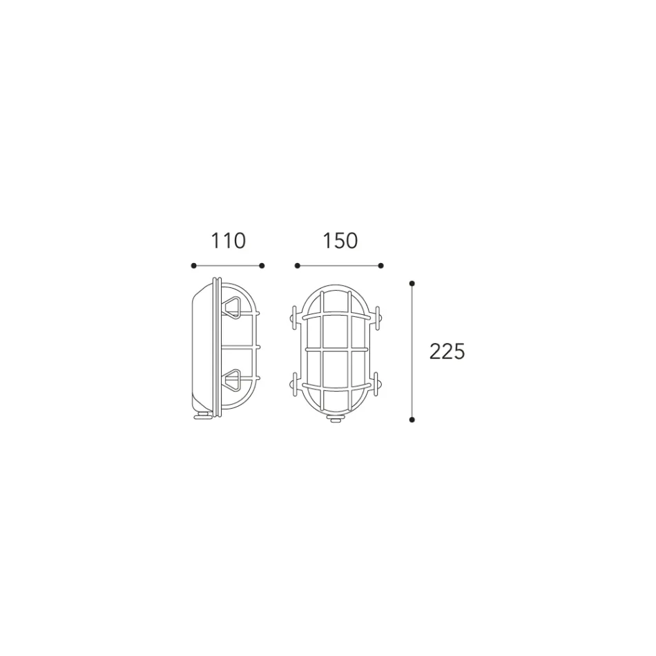 Luminária de parede externa vintage em latão com vidro opalino/transparente - Siren Viadurini