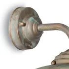 Luminária de parede externa vintage em latão com vidro transparente - Elfico Viadurini