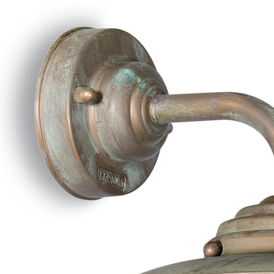 Luminária de parede externa vintage em latão com vidro transparente - Elfico Viadurini