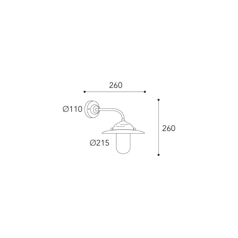 Luminária de parede externa vintage em latão com vidro transparente - Elfico Viadurini