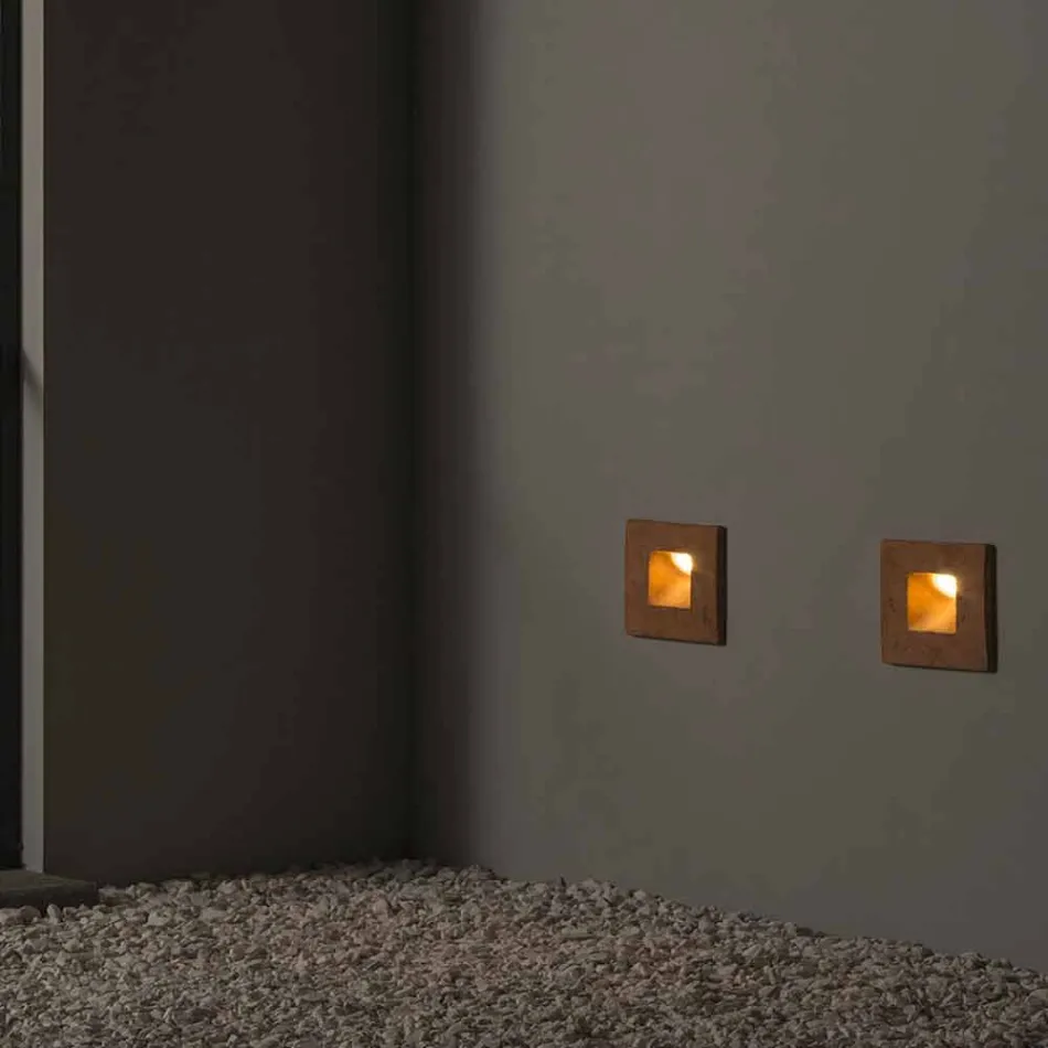 Luminária de parede quadrada para exterior, colorida de terracota Square - Toscot Viadurini