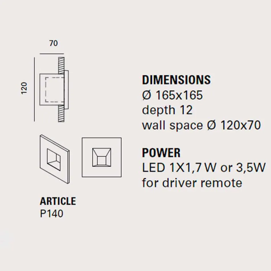 Luminária de parede quadrada para exterior, colorida de terracota Square - Toscot Viadurini