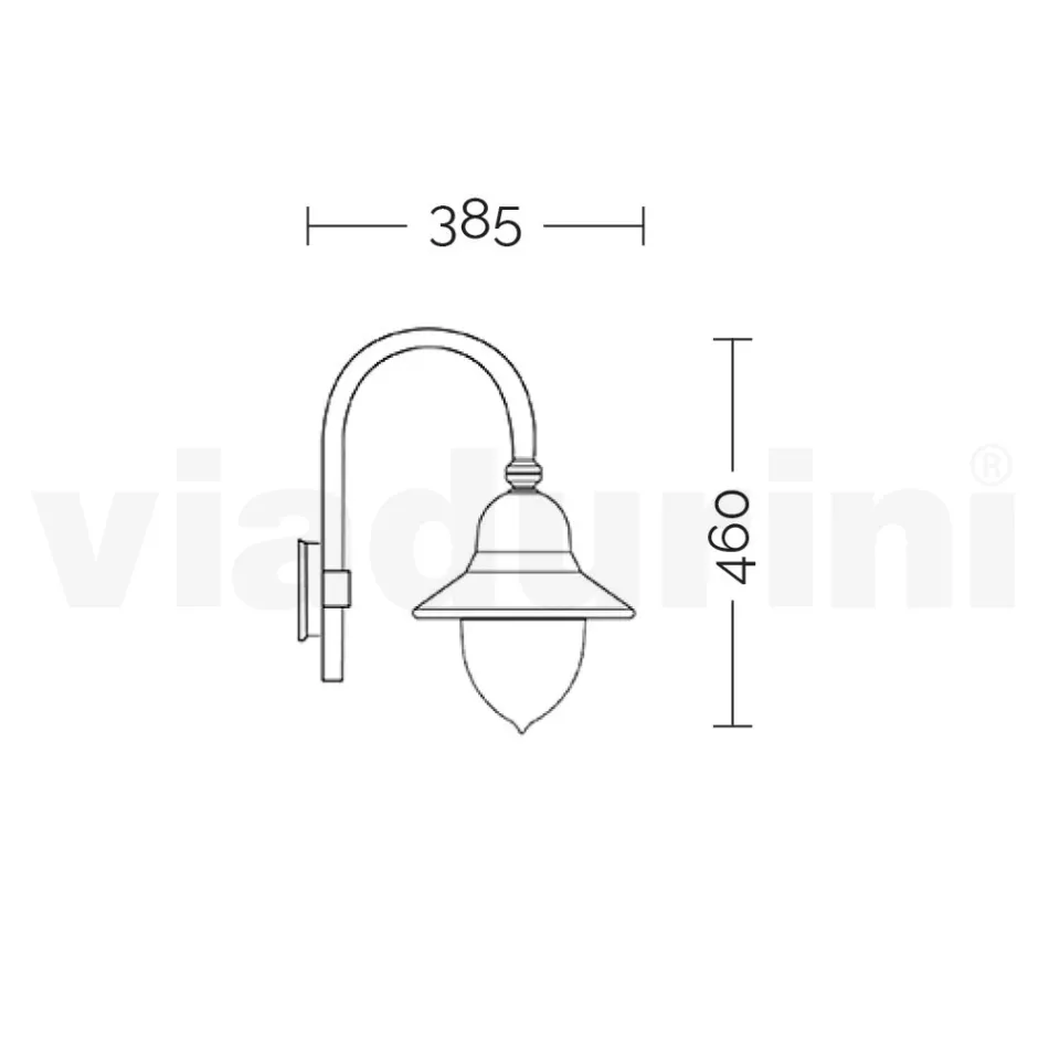 Luminária de parede externa estilo vintage em alumínio fabricada na Itália - Cassandra Viadurini