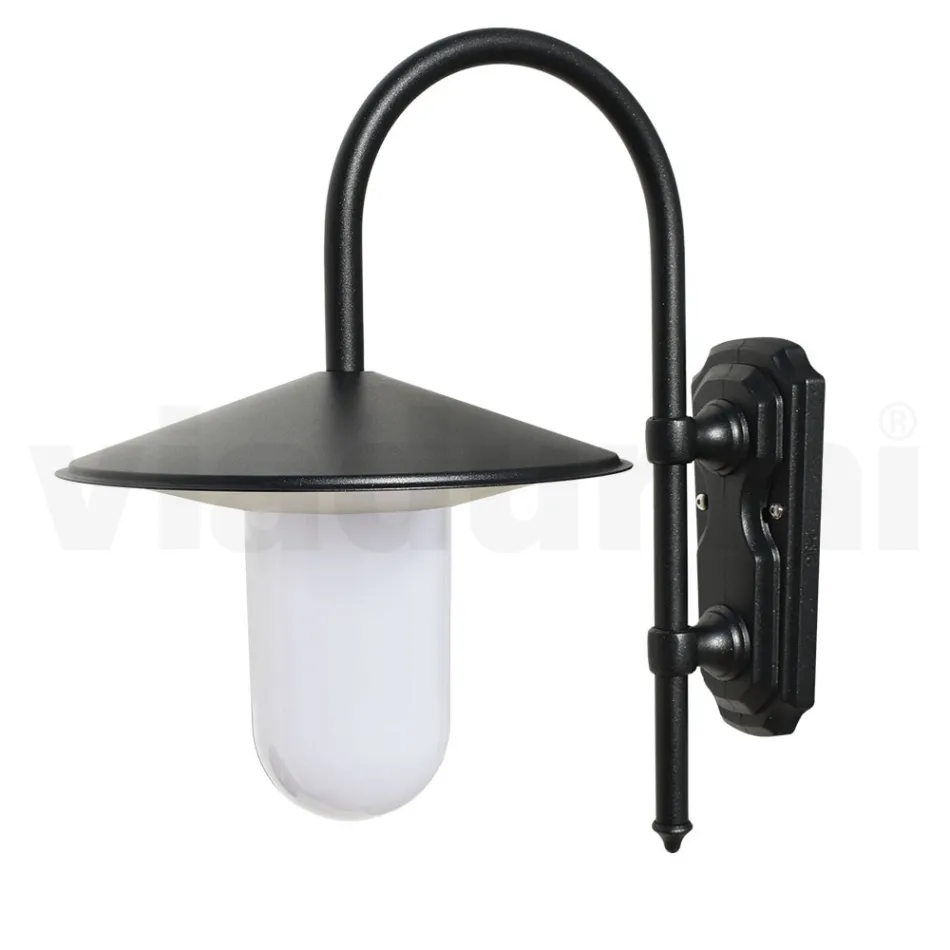 Lâmpada de parede externa vintage em alumínio antracite fabricado na Itália - Belen Viadurini