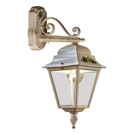 Candeeiro de parede de jardim clássico em alumínio branco decorado à mão - Gorizia Viadurini