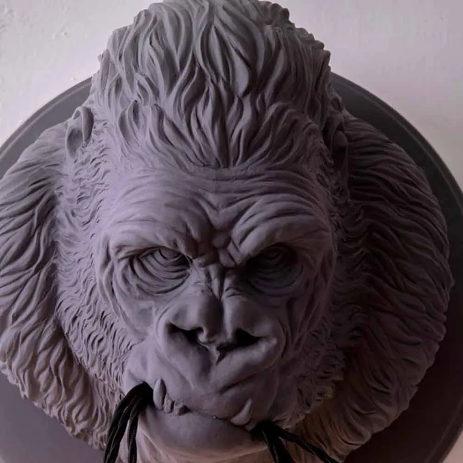 Candeeiro de parede com 3 luzes em Gorilla Ceramic Gray ou White Design - Rillago Viadurini