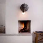 Candeeiro de parede com 3 luzes em Gorilla Ceramic Gray ou White Design - Rillago Viadurini