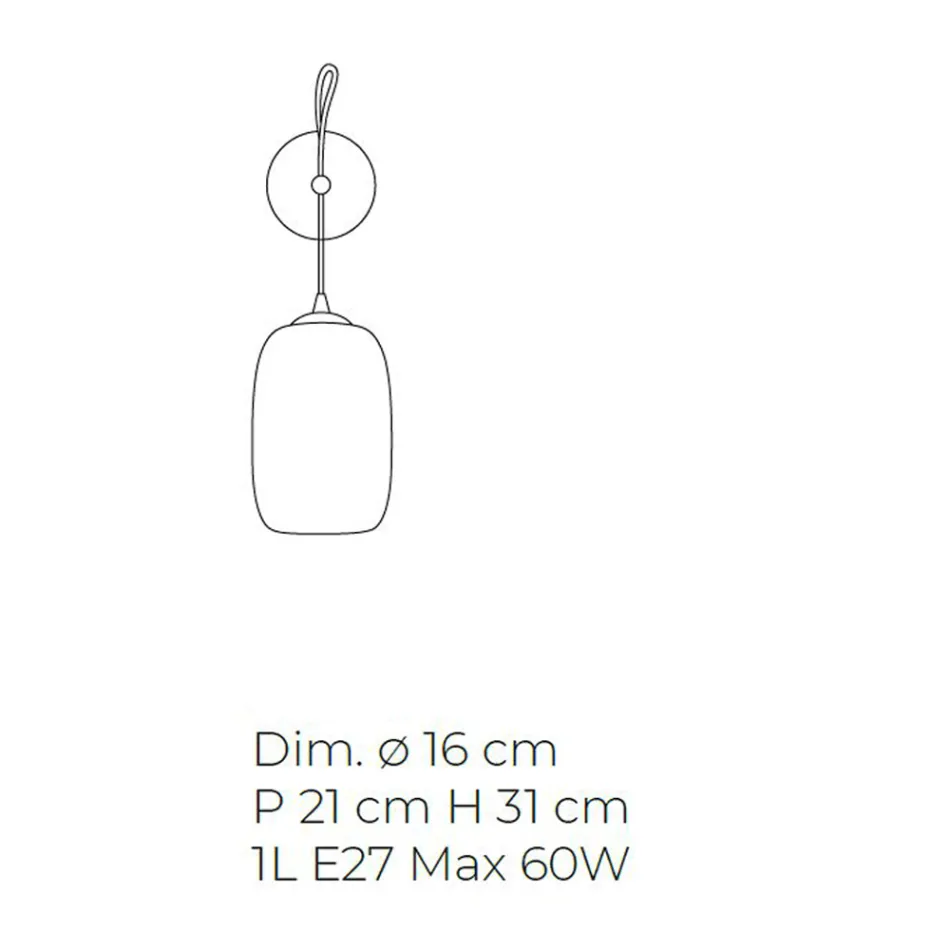 Candeeiro de parede artesanal em vidro soprado de Veneza 16 cm - bambu Viadurini