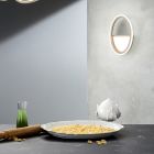 Candeeiro de parede LED com estrutura metálica branca ou dourada - Raissa Viadurini