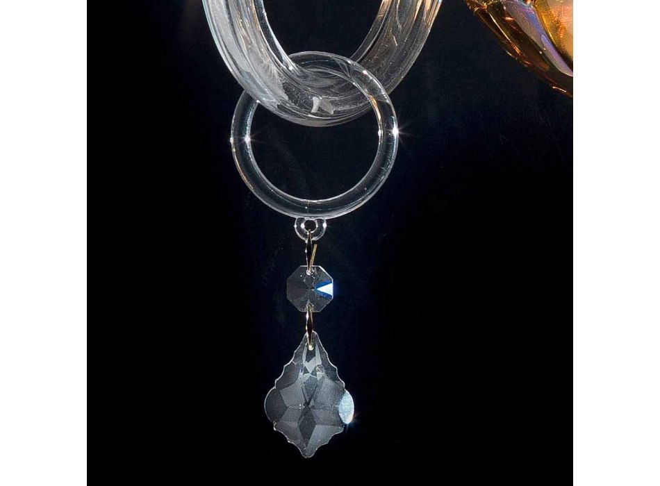 Aplique de vidro clássico em cristal e vidro Belle, 2 peças Viadurini