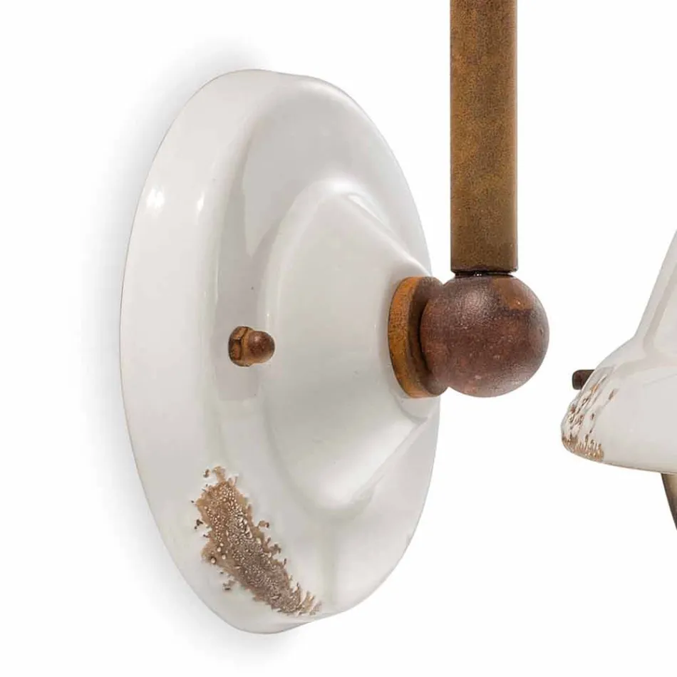 Arandelas de parede de cerâmica e metal estilo industrial Skyler Viadurini