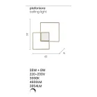 Moderno - aplique formal de metal pintado de ouro com LED Viadurini