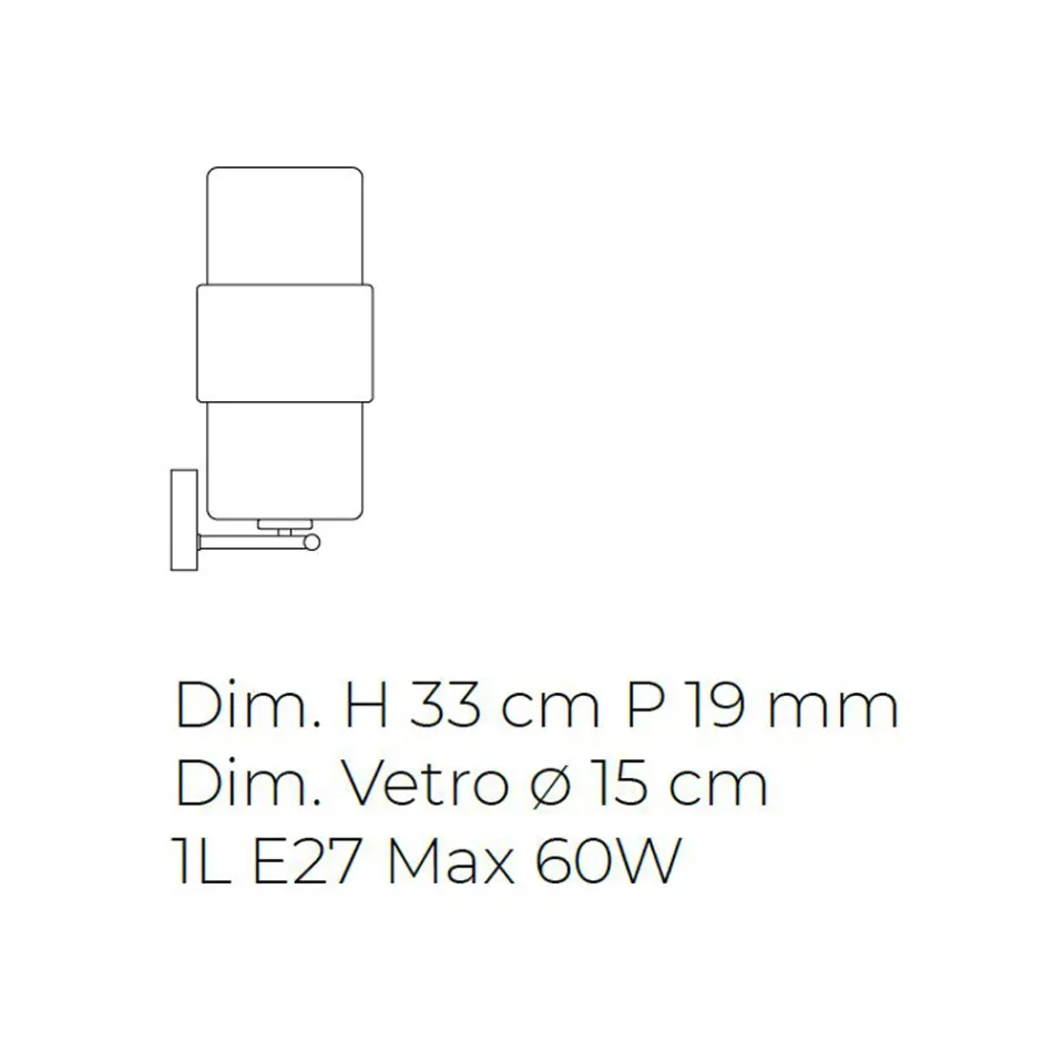 Arandela de parede em vidro soprado à mão em Veneza e metal - Satomi Viadurini