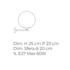 Candeeiro de parede de vidro veneziano fundido à mão com design moderno - Lua Viadurini