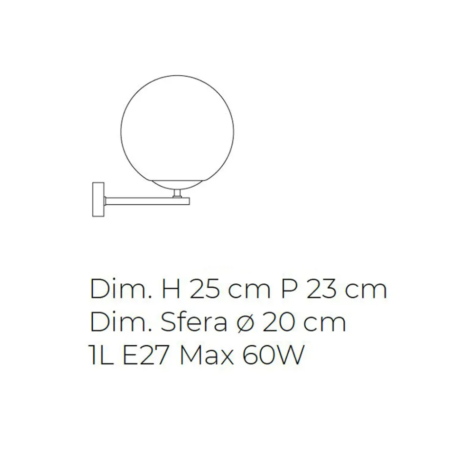 Candeeiro de parede de vidro veneziano fundido à mão com design moderno - Lua Viadurini