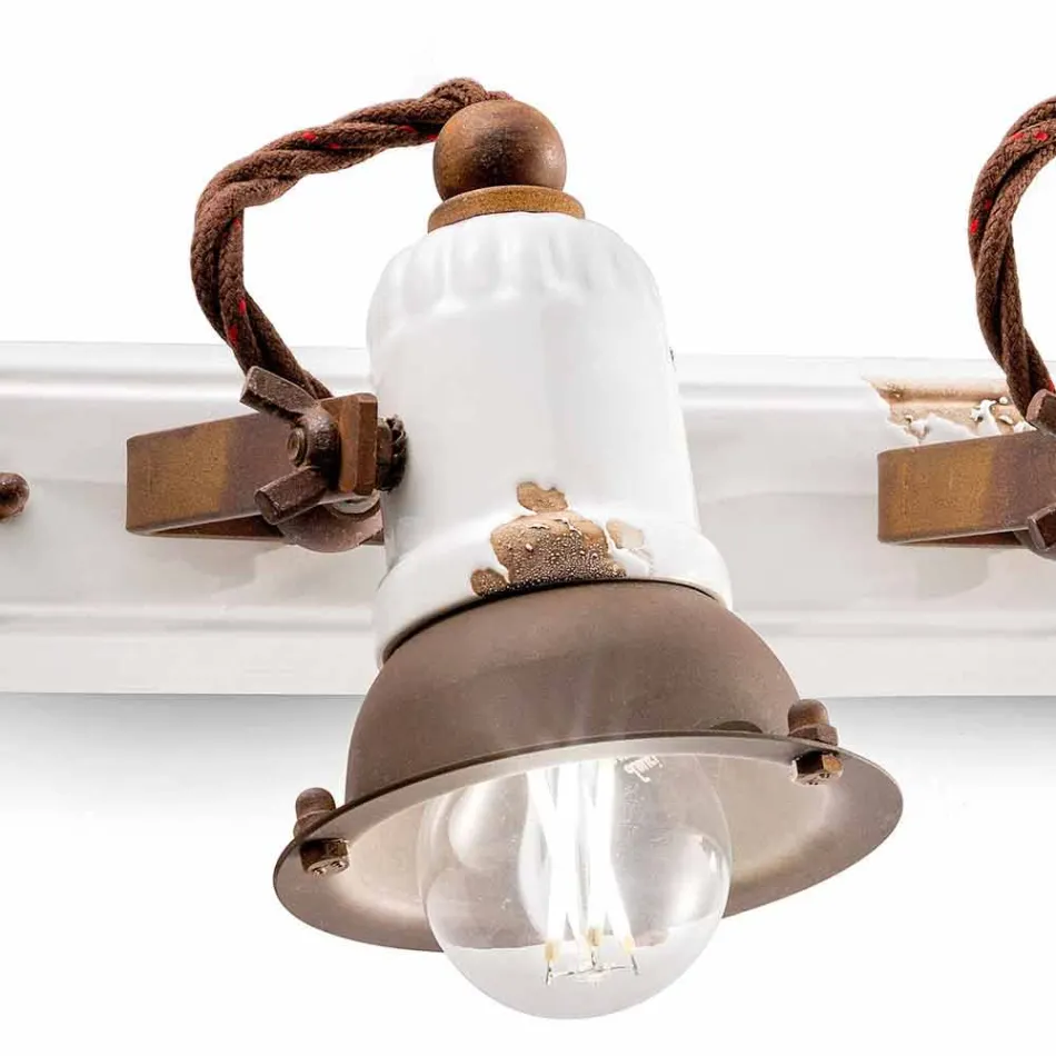 Design Applique e três focos de cerâmica e metal Lacey Viadurini