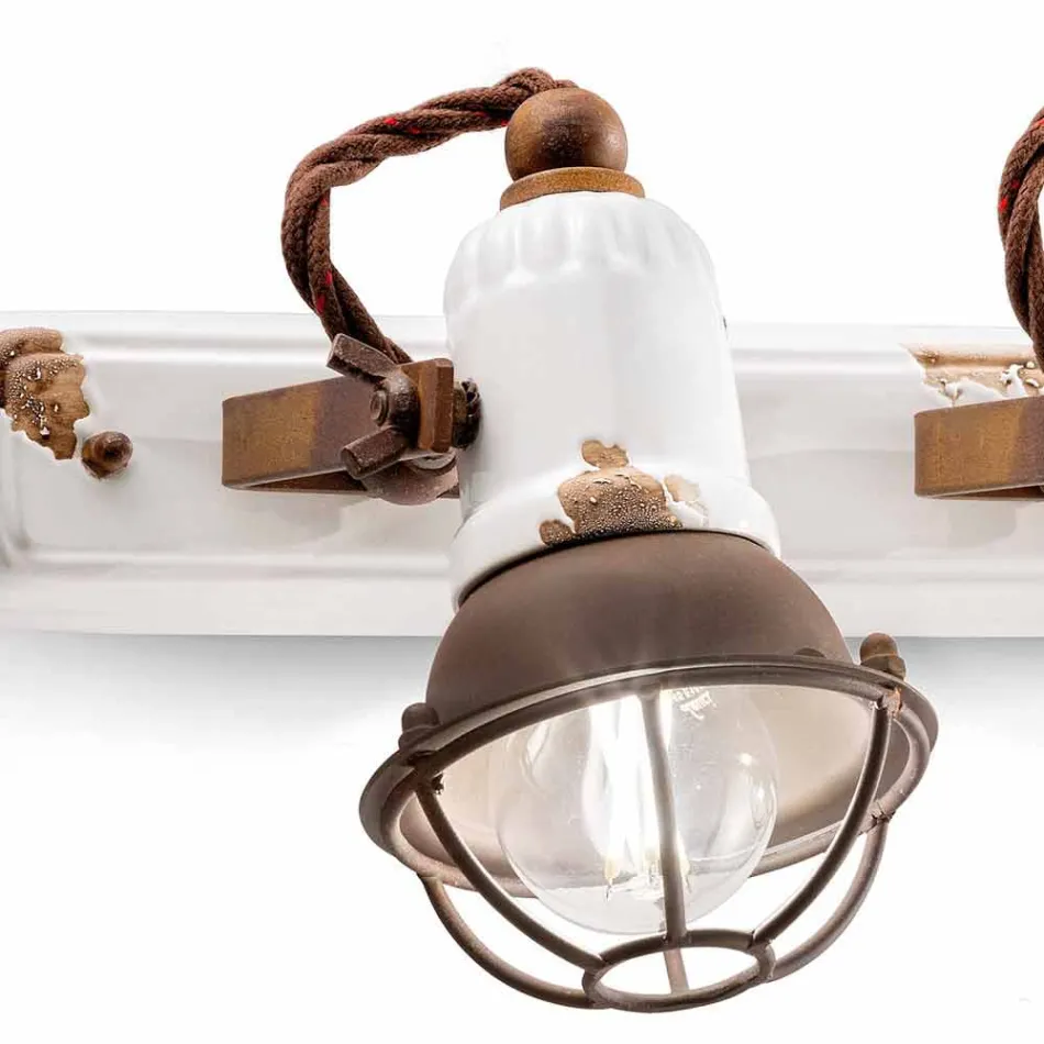 Design Applique e três focos de cerâmica e metal Lacey Viadurini