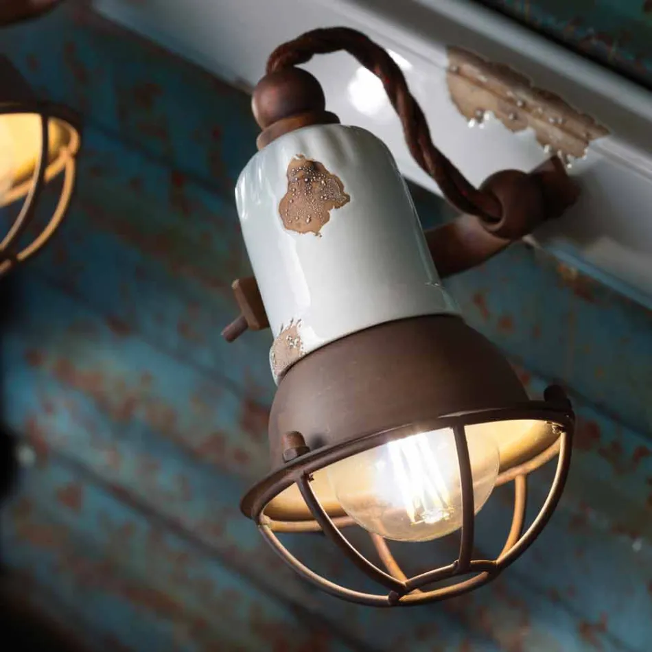 Design Applique e três focos de cerâmica e metal Lacey Viadurini