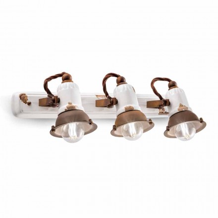 Design Applique e três focos de cerâmica e metal Lacey Viadurini