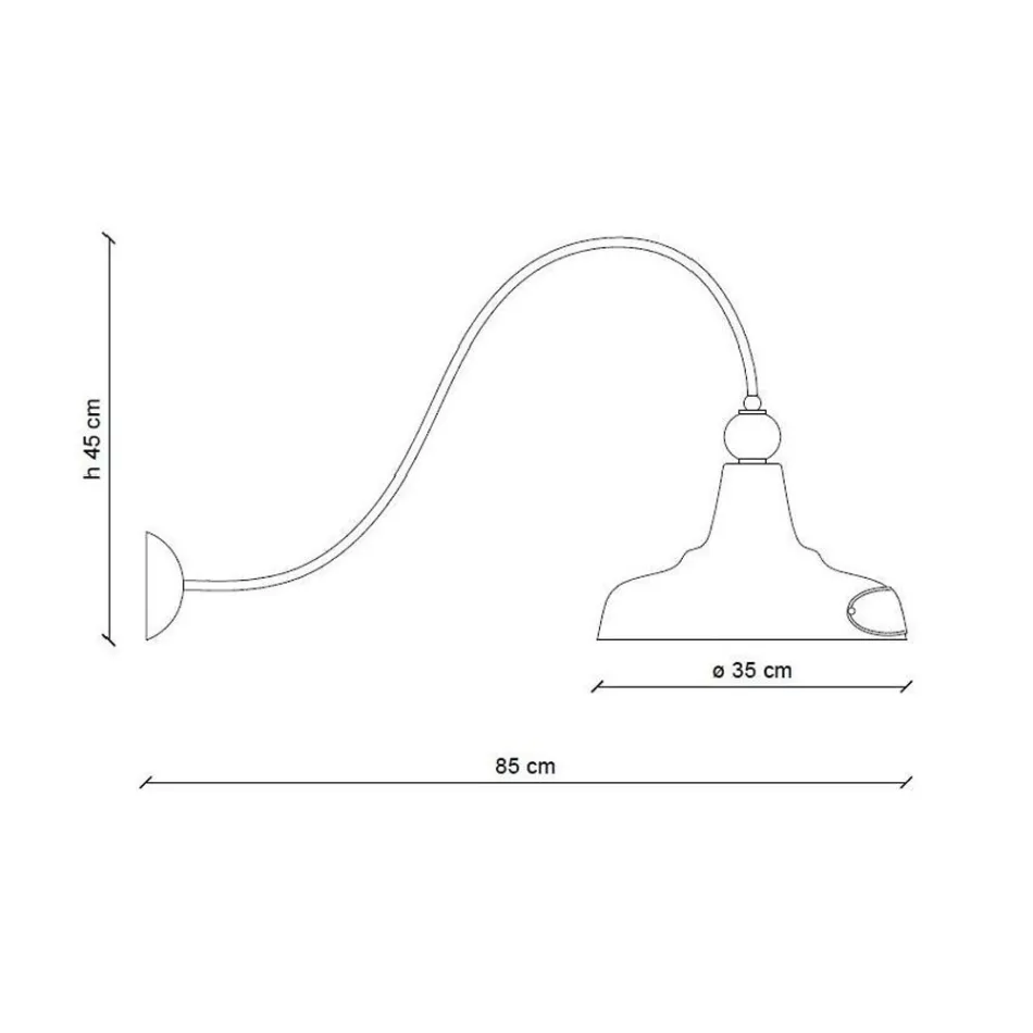 Luminária de Parede Design Industrial em Ferro e Cerâmica Feita à Mão - Grunge Viadurini