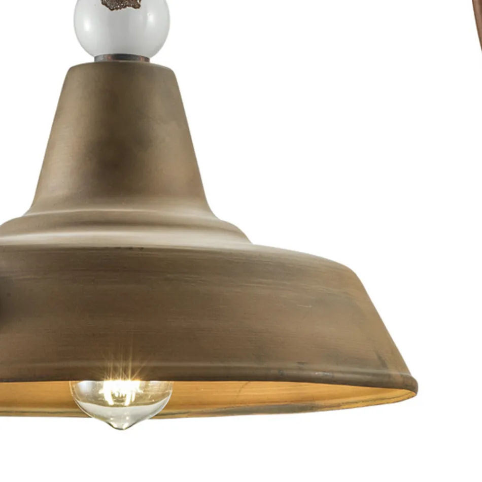 Luminária de Parede Design Industrial em Ferro e Cerâmica Feita à Mão - Grunge Viadurini