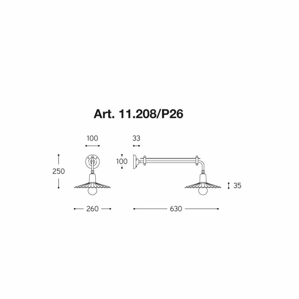 Linha de design moderno de parede Civetta by Aldo Bernardi Viadurini