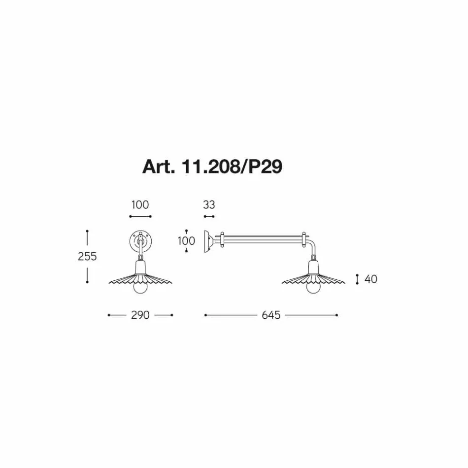 Linha de design moderno de parede Civetta by Aldo Bernardi Viadurini