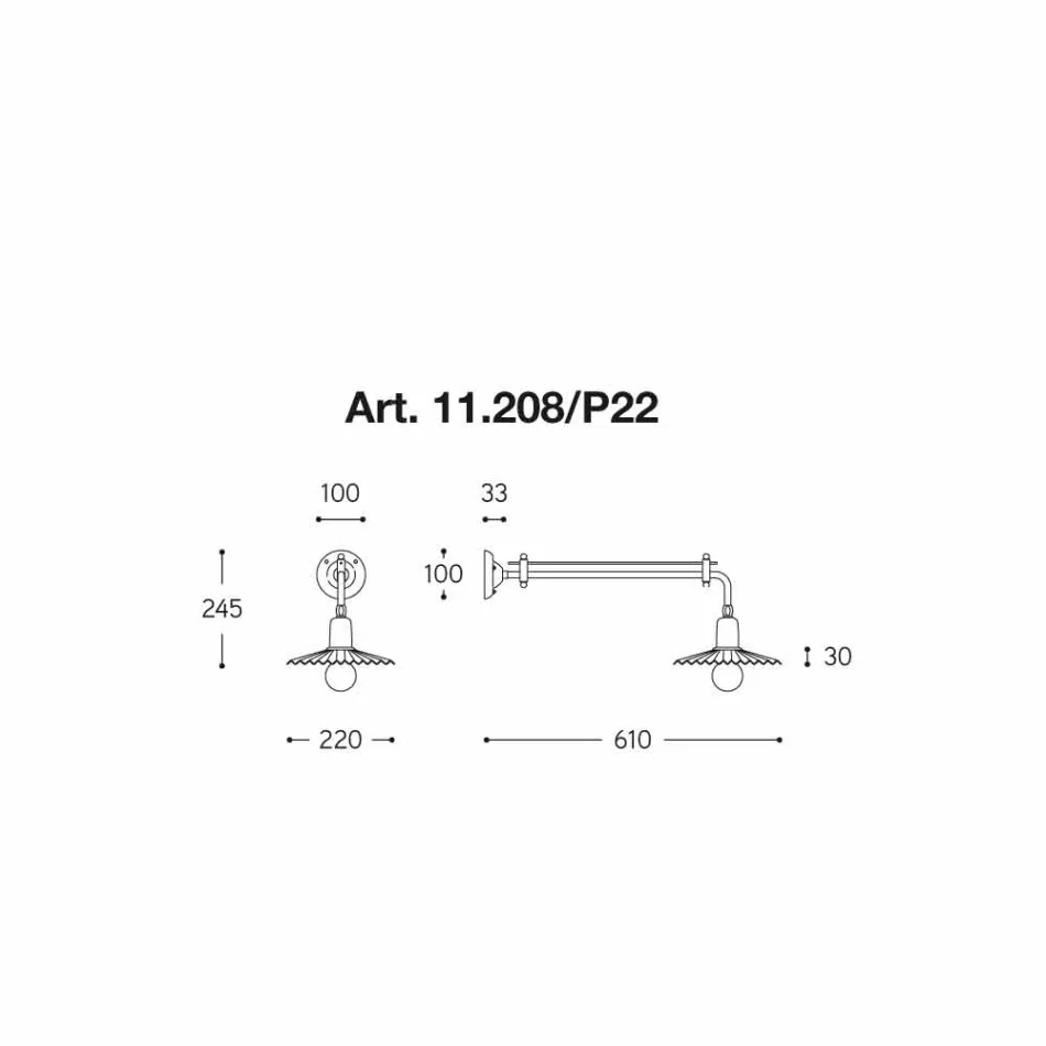 Linha de design moderno de parede Civetta by Aldo Bernardi Viadurini