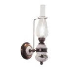 Candeeiro de parede com design vintage em ferro e cerâmica decoração pintada à mão - Pompeia Viadurini