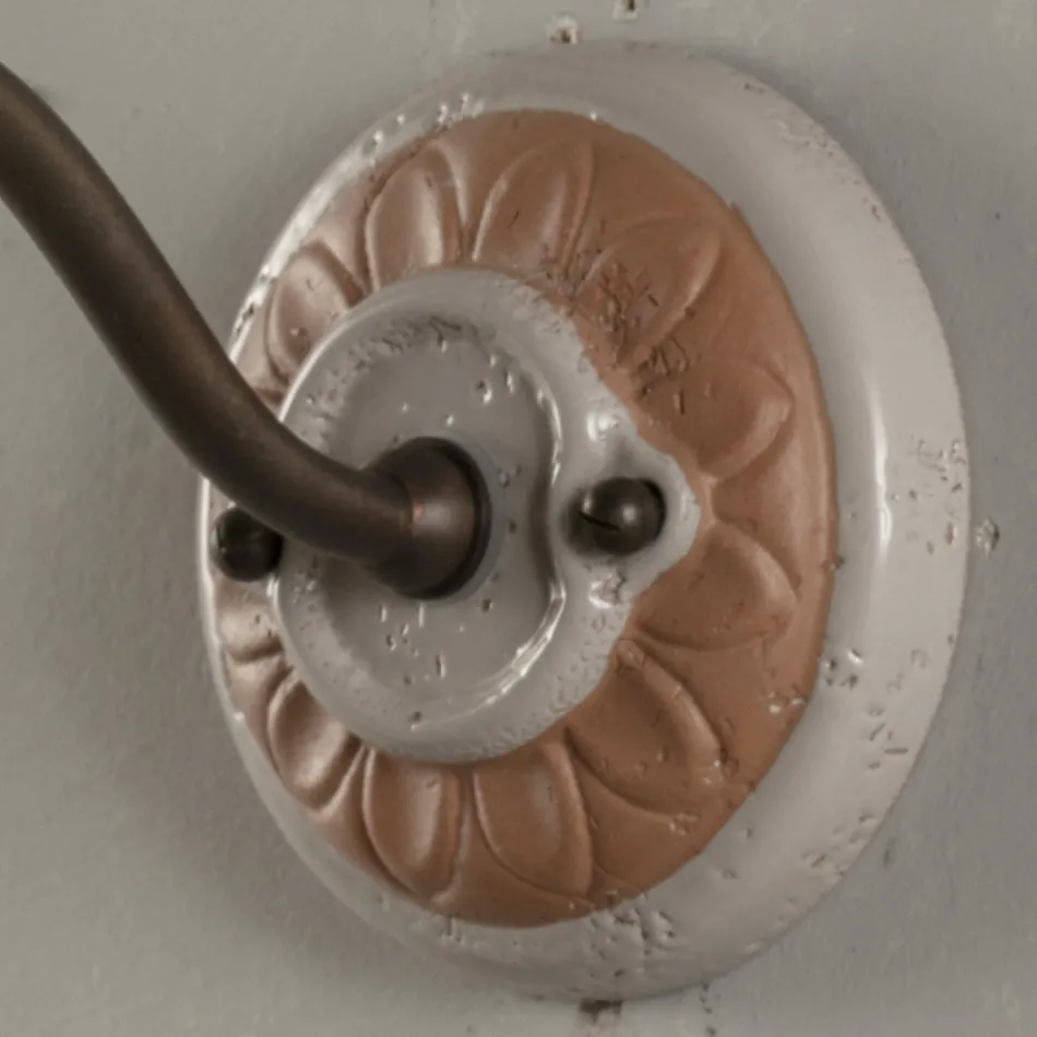 Candeeiro de parede exterior em Galestro e Metal feito à mão na Itália - Toscot Spoleto Viadurini