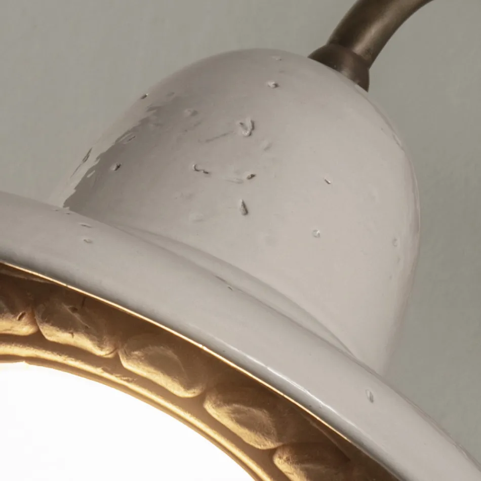 Candeeiro de parede exterior em Galestro e Metal feito à mão na Itália - Toscot Spoleto Viadurini