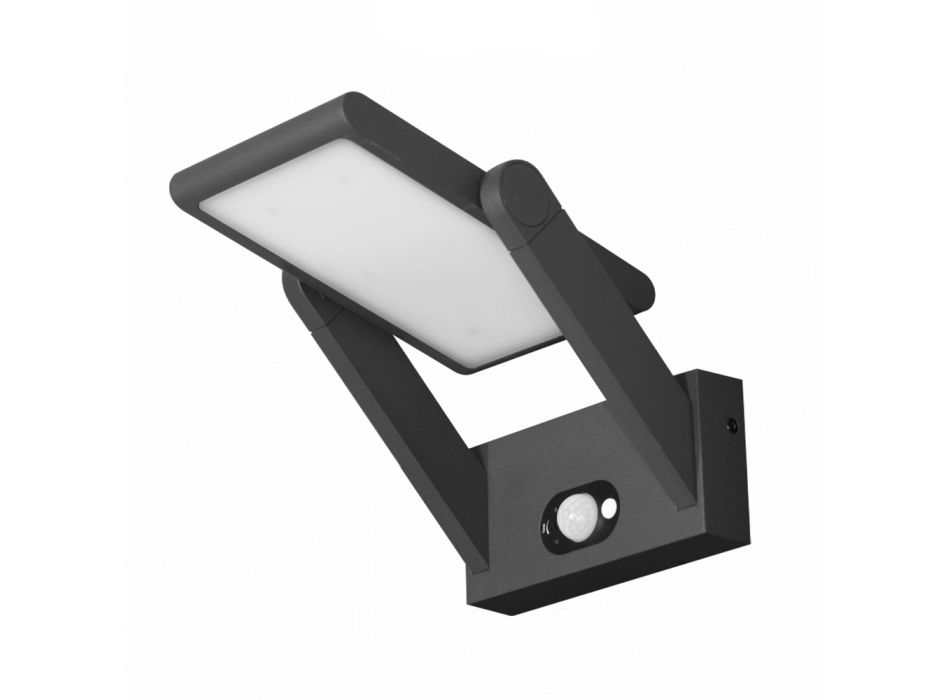 Aplique Solar Led Spotlight em Alumínio Branco ou Preto com Sensor - Hugo
