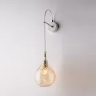 Arandela de ferro com vidro Pyrex, fabricada na Itália, para decoração de interiores - Amazônia Viadurini