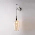 Arandela de ferro com vidro Pyrex, fabricada na Itália, para decoração de interiores - Sparta Viadurini