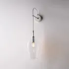 Arandela de ferro com vidro Pyrex, fabricada na Itália, para decoração de interiores - Sparta Viadurini