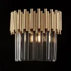 Arandela de ferro dourado com strass, fabricada na Itália, para decoração de interiores - Paris Viadurini