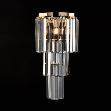 Aplique de ferro e ouro com strass, fabricado na Itália, para decoração de interiores - Viena Viadurini