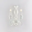 Luminárias de parede em madeira e ferro laqueado, fabricadas na Itália, para decoração de interiores - Toscana Viadurini