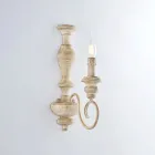 Luminárias de parede em madeira e ferro laqueado, fabricadas na Itália, para decoração de interiores - Toscana Viadurini