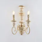 Luminárias de parede em madeira e ferro laqueado, fabricadas na Itália, para decoração de interiores - Toscana Viadurini