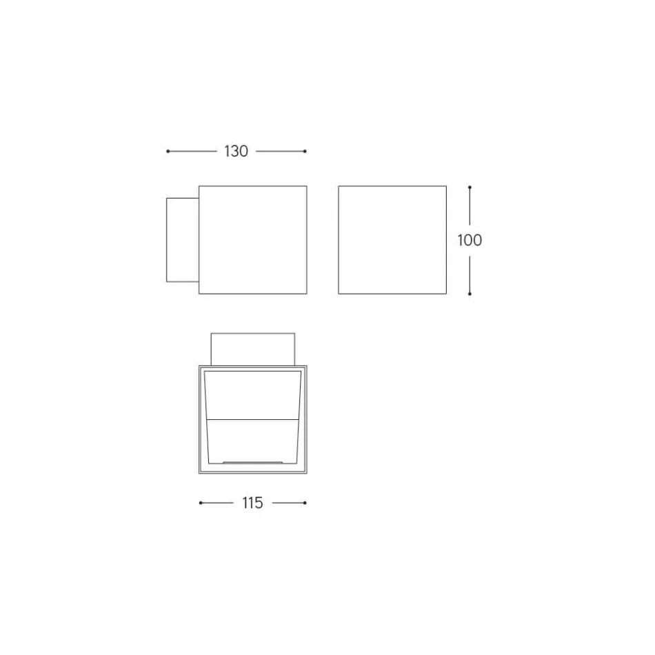 Aplique em latão e gesso fabricado na Itália - Cubetto Aldo Bernardi Viadurini