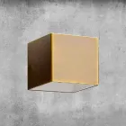 Aplique em latão e gesso fabricado na Itália - Cubetto Aldo Bernardi Viadurini