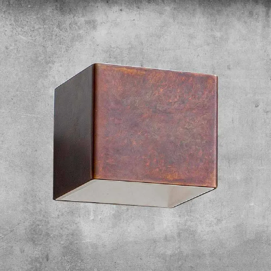 Aplique em latão e gesso fabricado na Itália - Cubetto Aldo Bernardi Viadurini