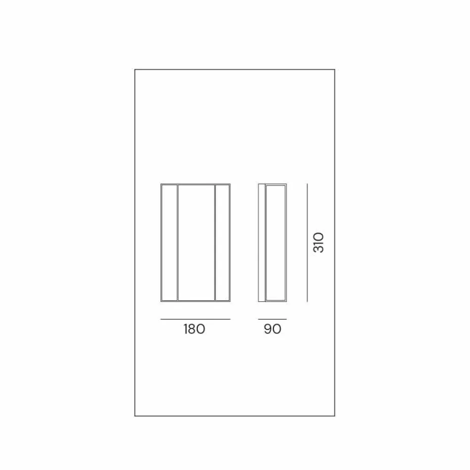 Candeeiro de parede em latão e vidro com 2 luzes de design artesanal - encadernado por Il Fanale Viadurini