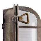 Luminária de parede vintage em latão com vidro opalino/transparente - Sereia Viadurini